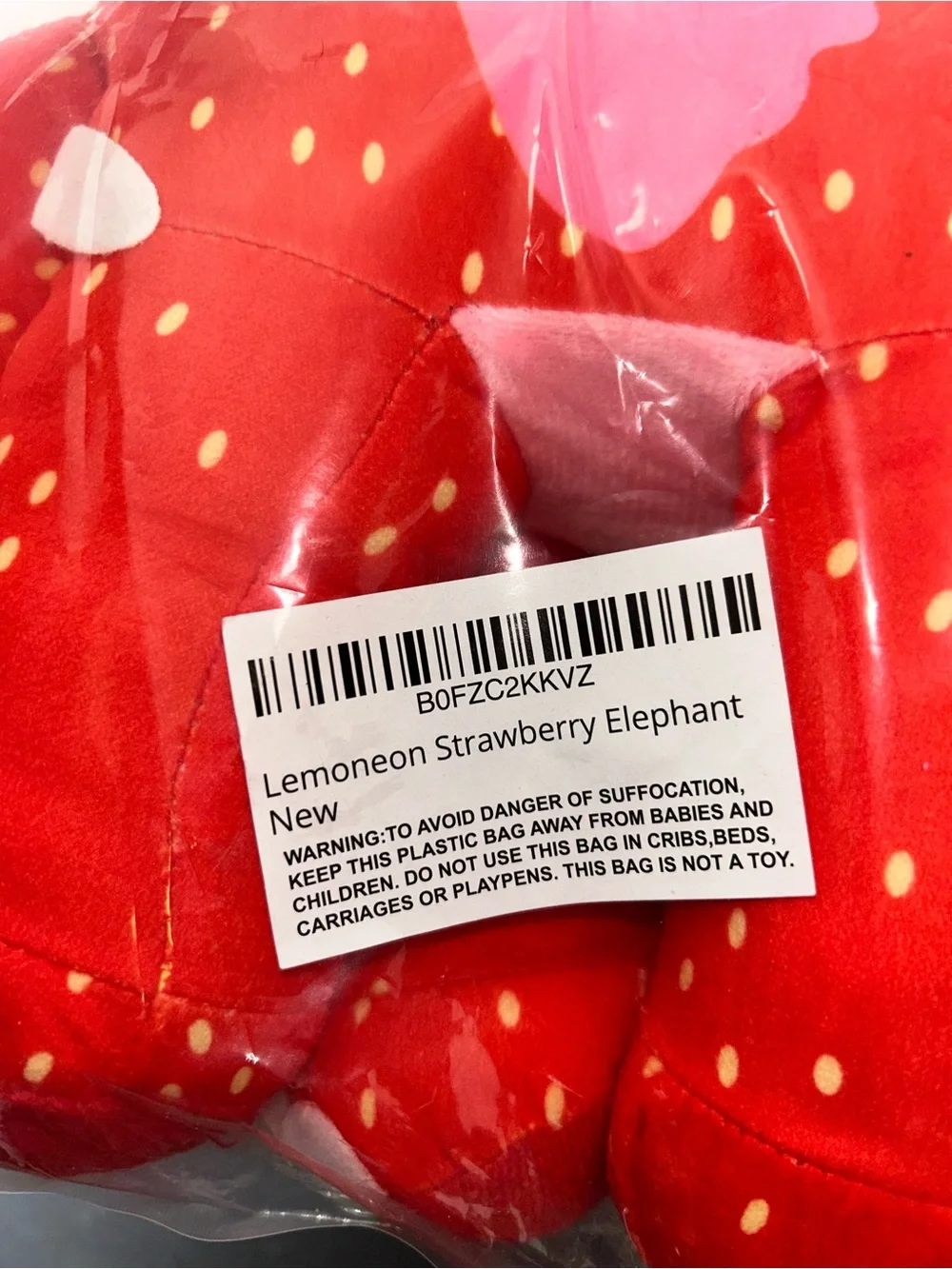 Italian brain, rot, -strawberry Elephant Plush Toy - Red